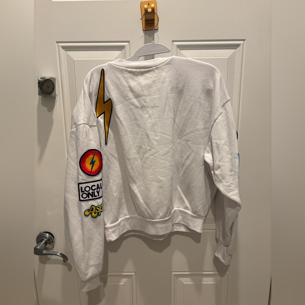 Aviator Nation VINTAGE PATCH RELAXED CREW SWEATSHIRT - WHITE XS - Picture 4 of 8